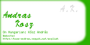 andras kosz business card