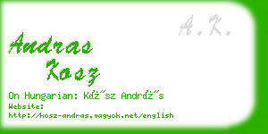 andras kosz business card